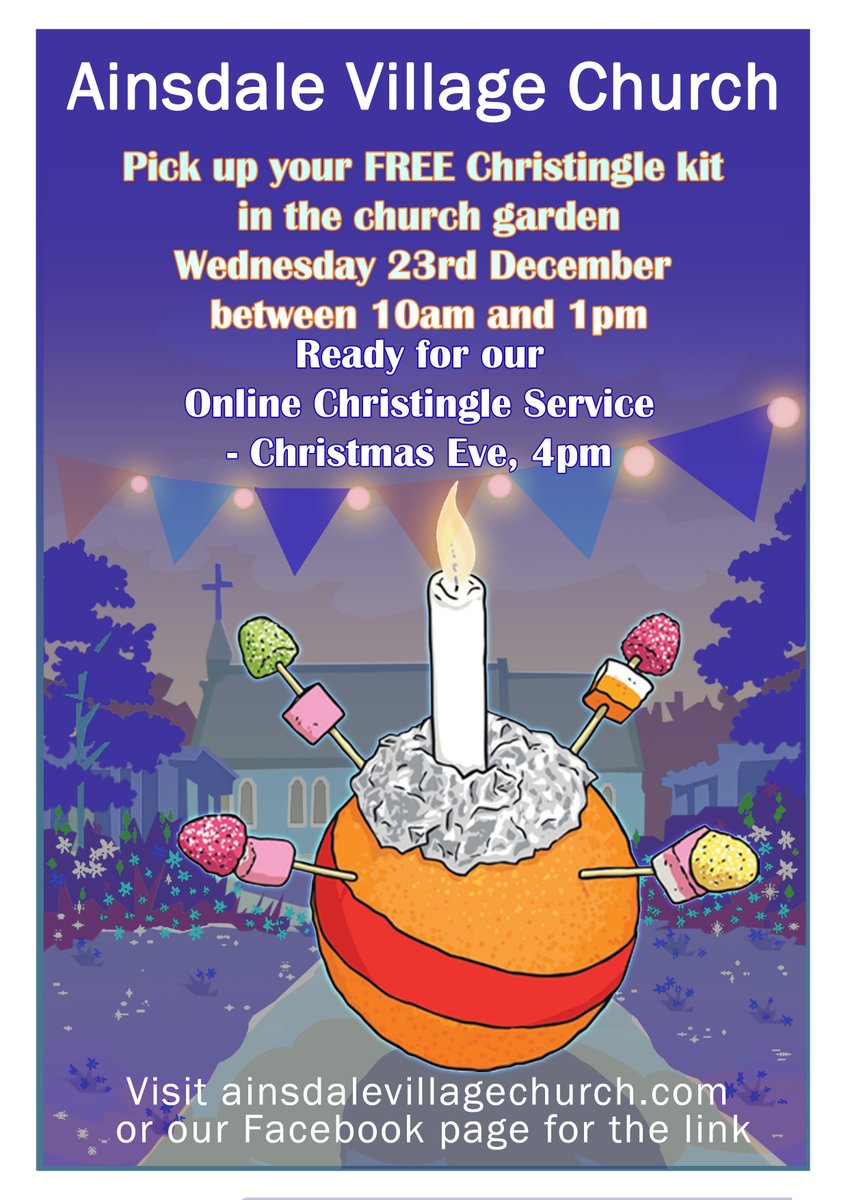 All welcome. #Christingle <a href="/AinsdalePages/">AinsdalePages</a> #Christmas2020 #serviceonline