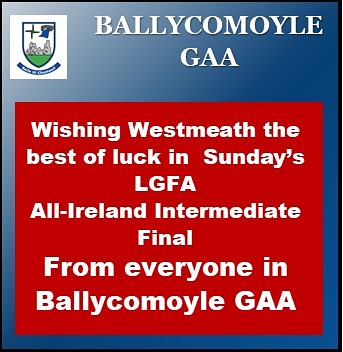 Westmeath Ladies take on near neighbours Meath in tomorrow's All Ireland Intermediate Final. The game will be live on TG4 from 1.15pm. 
We wish them the very best of luck from everyone in Ballycomoyle GAA. 
ladiesgaelic.ie/here-are-the-m…