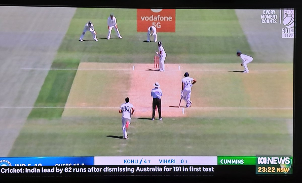 ammartq's tweet photo. Interesting that @abcnews showing highlights of AUS win over IND and the text at the bottom has previous day's status... 4 hours after the result. @abcnews, a bit slow today? #AUSvIND https://t.co/78AznGdUY4