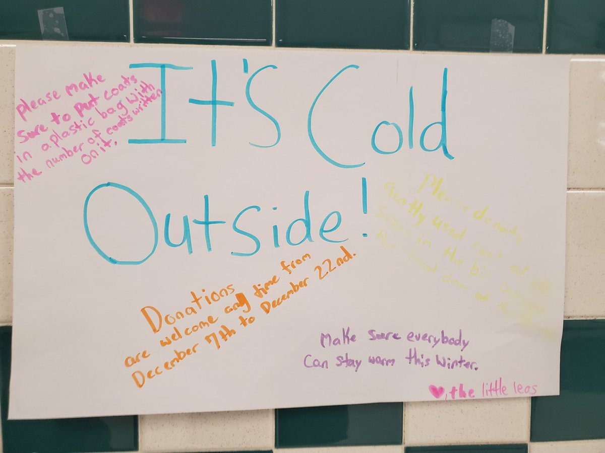 Little_Leos's tweet photo. We serve! We can do virtually anything!  Our club started a coat drive for Anton's Coats for Kids two weeks ago, and we already collected 34 coats!  Thank you to everyone who donated! We did our first coat drop off yesterday!#HowardRocks #WBwildcats https://t.co/8X4nae23Px