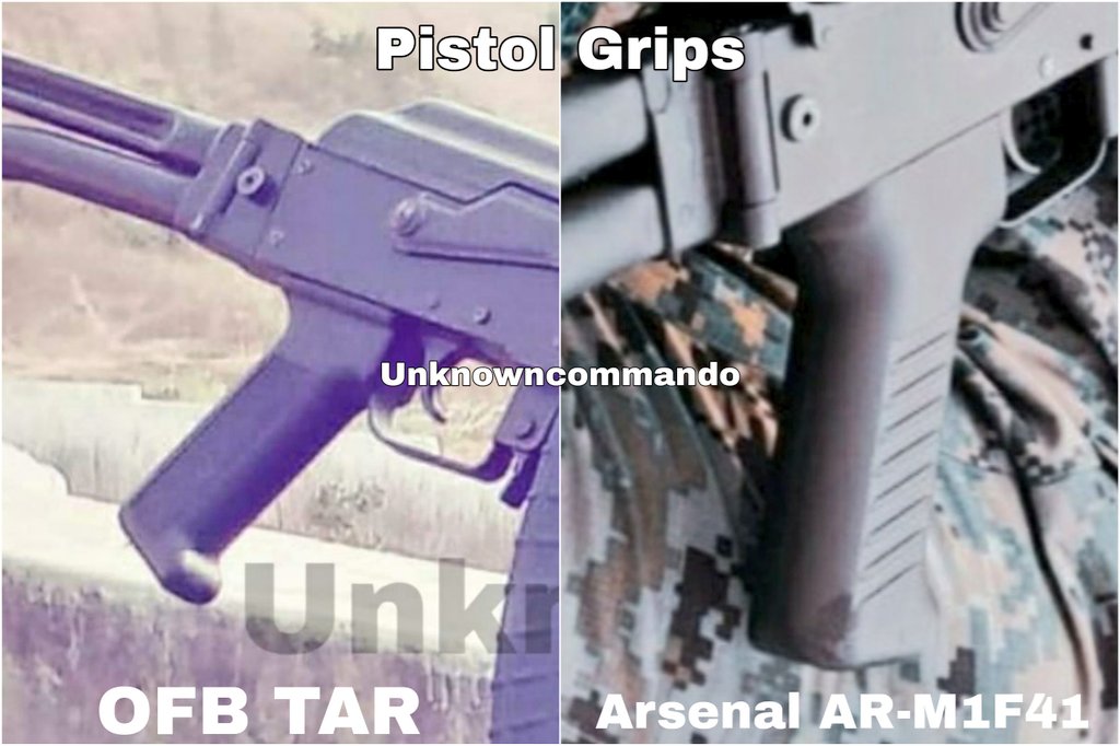 Ordnance Factory Tiruchirapalli (OFT)Trichy Assault Rifle (TAR) Differences between TAR & Arsenal AR-M1F41 explained in other three pictures. Minor differences in gas block design, pistol grip & cleaning rod which are not easy to find at first glance.