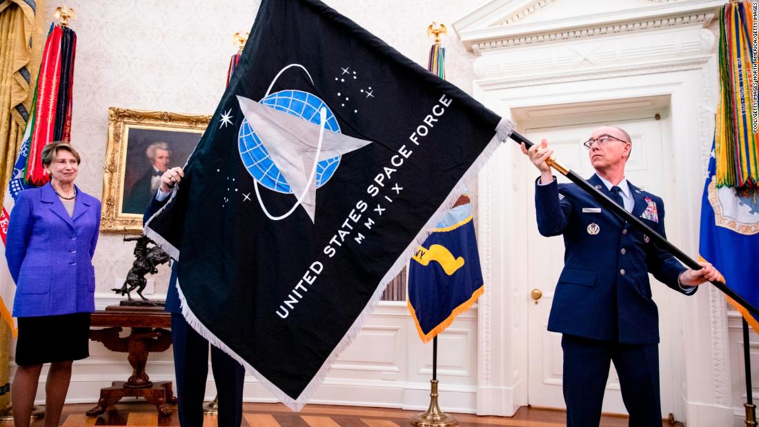 CNNPolitics's tweet photo. Vice President Pence announces that Space Force personnel will be called guardians https://t.co/8jADzPZ06w https://t.co/b08oTbq8vv