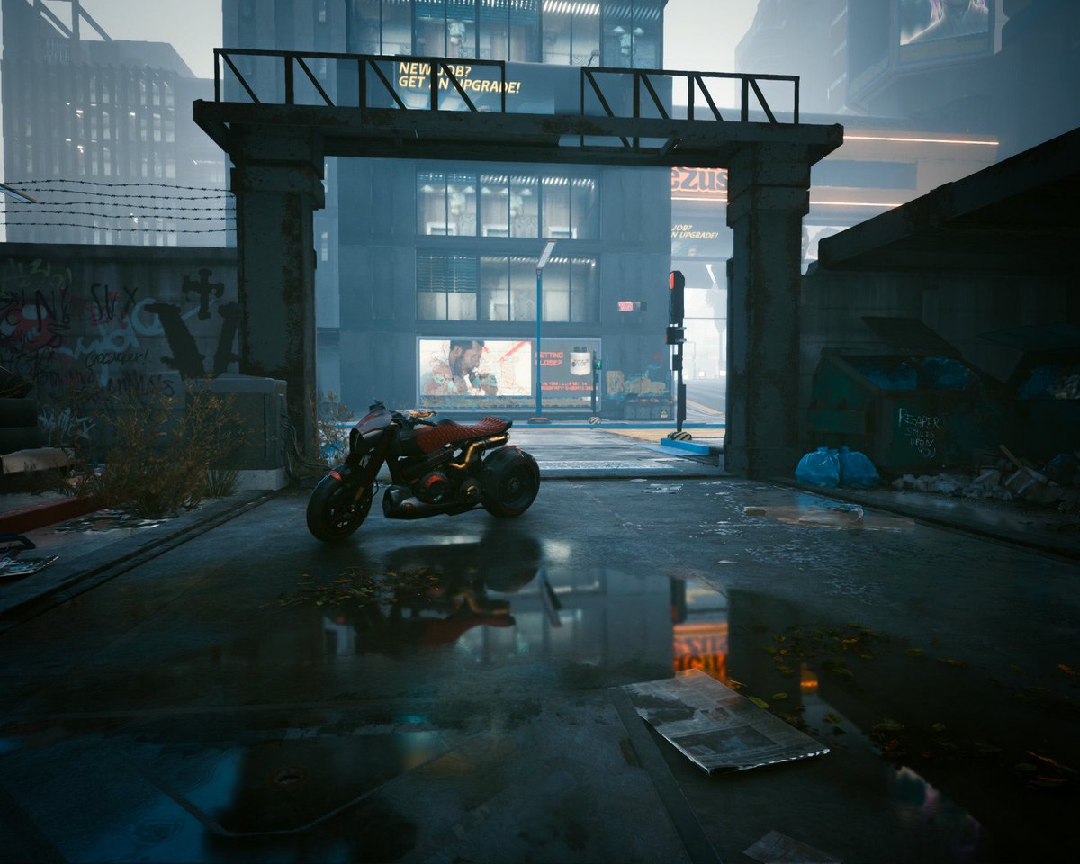 nozi87's tweet photo. “I love puddles”

#RTXOn #Cyberpunk2077 #VGPUnite #CDProjektRed https://t.co/L44QZu9Ima