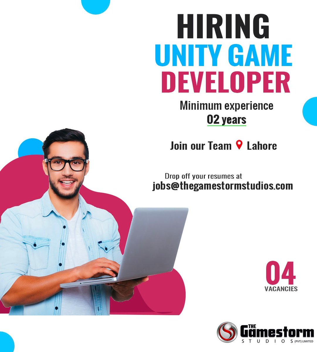 Hey, yes! You heard it right. The Games Storm Studios is hiring The Unity Game Developer, drop ur CV, get a chance to b the part of one of the most exclusive healthy and friendly organization.
Apply at jobs@thegamestormstudios.com
#hiring #unitygamedeveloper #thegamesstormstudios