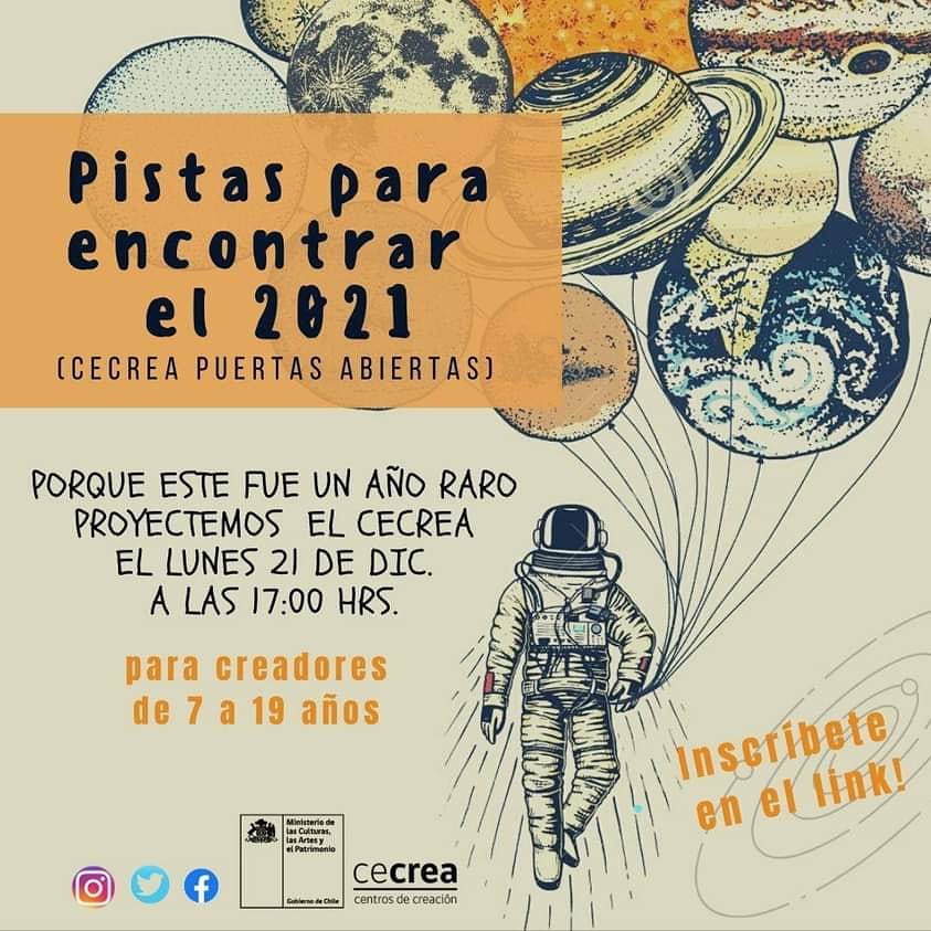 Te invitamos para el lunes 21 de diciembre a las 17:00 hrs., donde tendrás el espacio de opinar y crear un objeto tecnológico pensando en el futuro!!!  Si tienes entre 7 a 19 años 🙌🙌  te puedes inscribir en el siguiente link: forms.gle/5dm7BAyMPoZLnU…

Es gratis!!! 😊