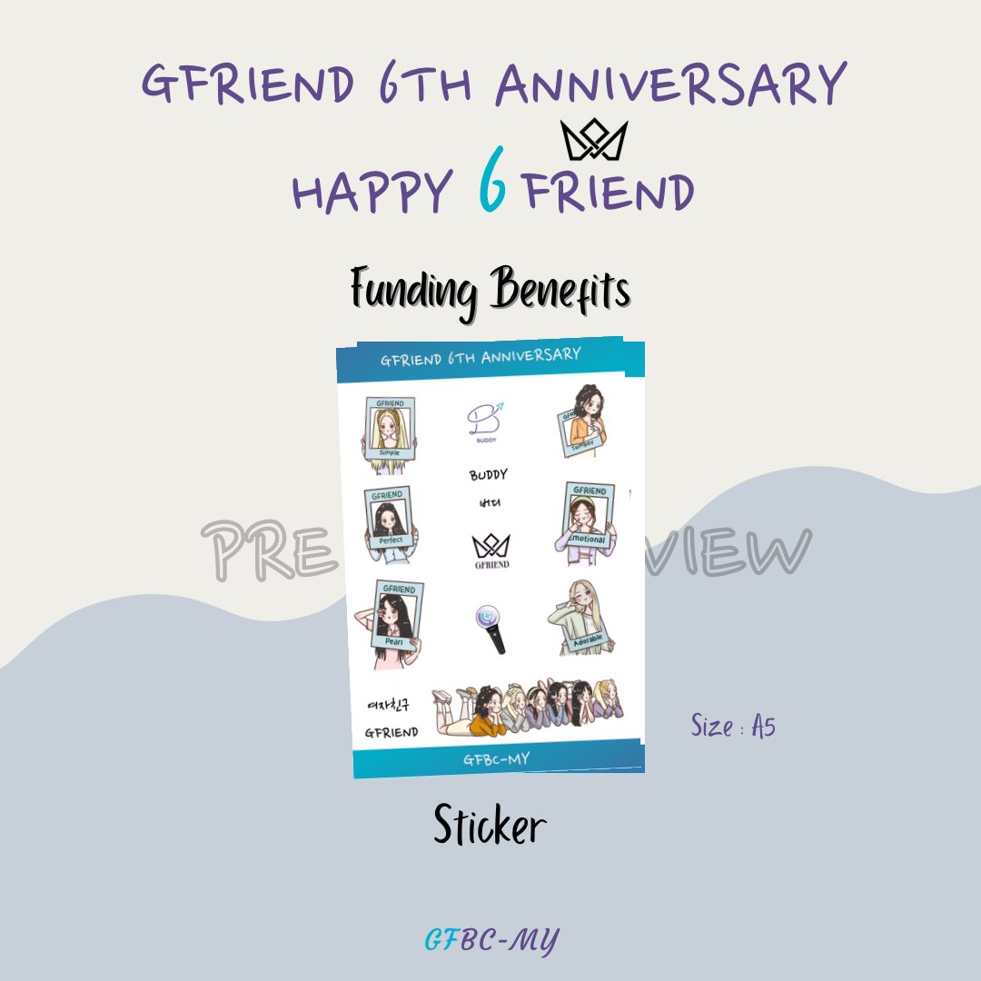 GFBCMY's tweet photo. [Preview] #GFRIEND 6th Anniversary 
by  GFBC-MY

Funding Benefits #2 - Sticker

Registration 
🔗 https://t.co/tO0CqIdDFd
More details
🔗 https://t.co/vyZUe8uDsb

#GFRIEND #여자친구 #GFRIEND_6th_Anniversary @GFRDofficial https://t.co/0AZt5glIr8