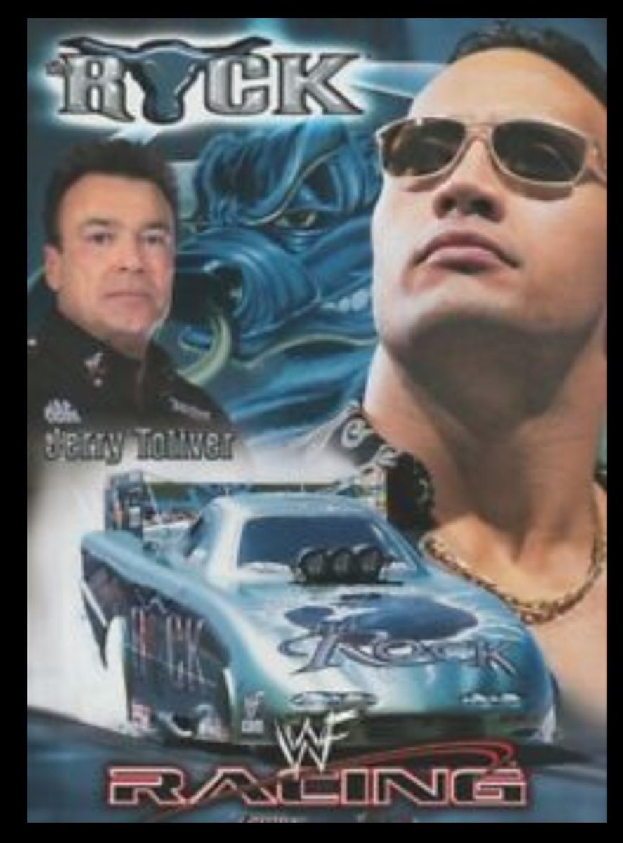 In 2000, wrestling was in a lot of places in auto racing. Hermie Sadler drove a WWF car in the August Bristol Busch race. WWF sponsored an NHRA Funny car driven by Jerry Toliver. There was a Rock scheme and other schemes for Kane, Undertaker, and Stone Cold Steve Austin.