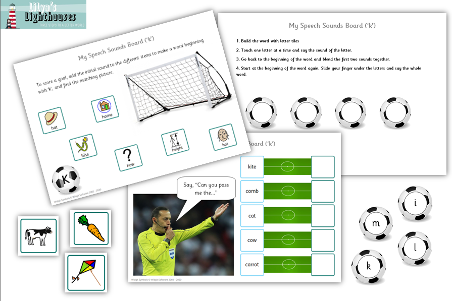 Speech sound boards for the letter 'k', for a young girl who has a passion for football! ⚽️

If you haven't already, please donate whatever you can to: justgiving.com/crowdfunding/l…

Achieving the goal will transform someone's life! 💫

#lilyaslighthouses <a href="/TheHKF/">HKF</a>  <a href="/LighthouseLilya/">Lilya's Lighthouses</a>