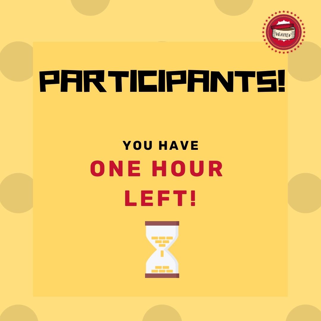 BahrainGameJam's tweet photo. Hurry up! You've got an hour! Submit your game through our website https://t.co/xwkSggPZBj https://t.co/qqsTcxPHbA