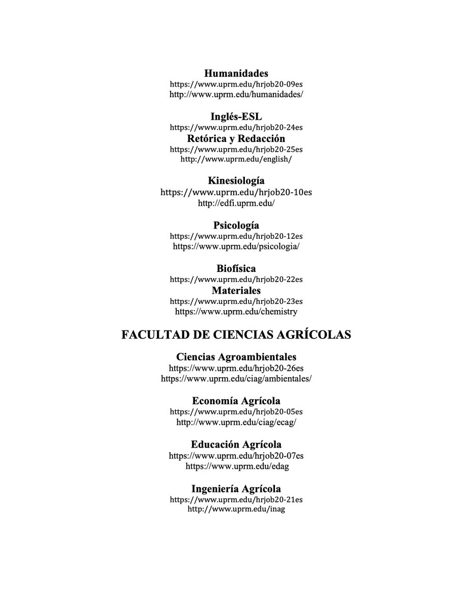 RullanAgustin's tweet image. La @uprm @UPR_Oficial  está en búsqueda de candidatos para varios puestos docentes probatorios, de las facultades de Artes y Ciencias, Ciencias Agrícolas, Administración de Empresas e Ingeniería.