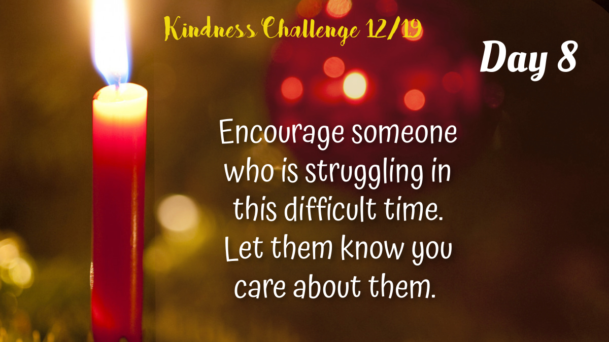 It's Day 8 of the #12DaysofKindness Challenge! The holiday season can be difficult for people facing loss and struggle, be a light in their day. #ReachOut <a href="/TeenageConcerns/">SuicidePrevention</a> <a href="/ChurchHealth901/">Church Health</a> <a href="/CrisisCounsell/">Crisis Counselling</a>  <a href="/RestoreCorps/">Restore Corps</a>