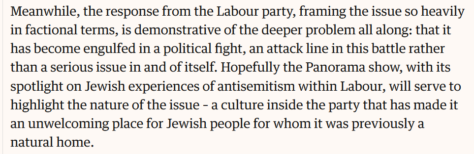 She then scolded the Labour leadership for stating that the central claims made in that documentary were demonstrably untrue and indeed the opposite of the truth, something that has become even more obvious since. 3/