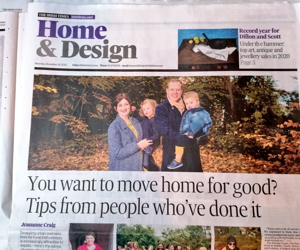 jeanannecraig's tweet photo. Thinking of coming home? I spoke to some lovely people who've done just that, and wrote about my own experience, for today's @IrishTimes Home &amp; Design 💚 https://t.co/65ARfTGYD8 https://t.co/DE16v0CZXK