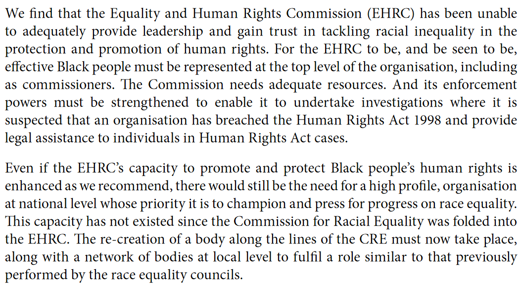 She does note the EHRC’s refusal to investigate Tory racism at the end of the article, but attaches no weight to this, or to the damning criticisms of the EHRC by a Westminster committee, or to many other pieces of evidence that undermine its credibility. 6/