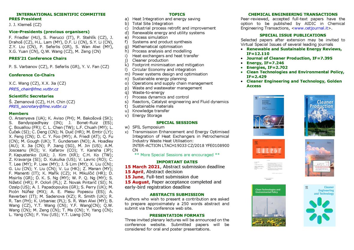 Book your date for the PRES'21 Conference on 31 Oct - 2 November 2021! The conference will be held in a hybrid form of online and offline in the beautiful city of Brno, Czech Republic. 
Check our call-for-papers flyer for more information!