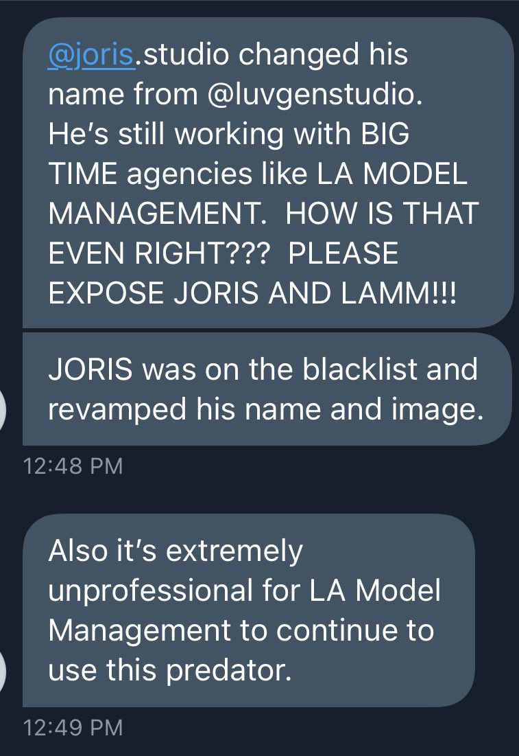starting a twitter thread of people to avoid in the modeling industry. if you follow any of these people or are working for them i highly suggest you take these messages into consideration