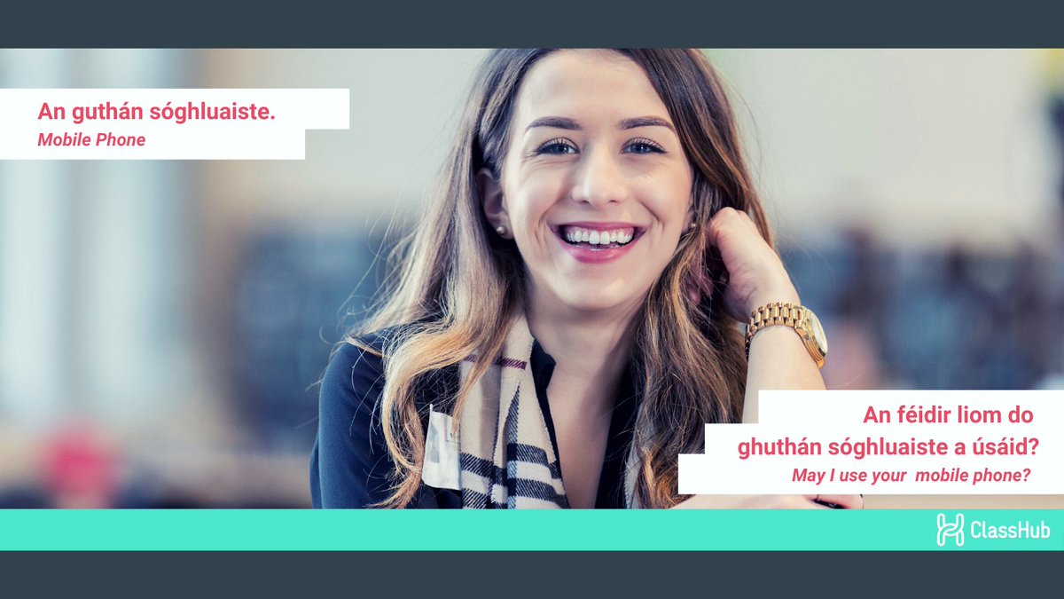 ClassHubapp's tweet image. #Gaeilge Word Of The Day

An guthán sóghluaiste ➡️   Mobile Phone
May I use your  mobile phone?
An féidir liom do ghuthán sóghluaiste a úsáid?

#classhub #edchatie