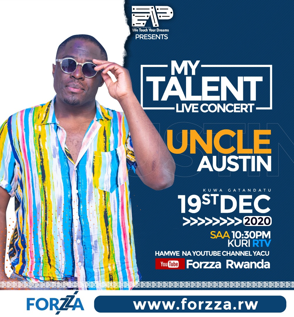 Forzza Rwanda (@rwandaforzza) on Twitter photo Twiyemeje kubasusurutsa haba muri betting no mu muziki.
NTUCIKWE n'igitaramo cya #MyTalentLiveConcert aho umuhanzi <a href="/UncleAustinT/">Austin Luwano (Uncle Austin)</a> aza kudususurutsa. Ni Live kuri YouTube Channel yacu youtu.be/AEPTbeo1_ms guhera mu kanya saa ine n'igice. Twiyemeje kubasusurutsa haba muri betting no mu muziki.
NTUCIKWE n'igitaramo cya #MyTalentLiveConcert aho umuhanzi <a href="/UncleAustinT/">Austin Luwano (Uncle Austin)</a> aza kudususurutsa. Ni Live kuri YouTube Channel yacu youtu.be/AEPTbeo1_ms guhera mu kanya saa ine n'igice.