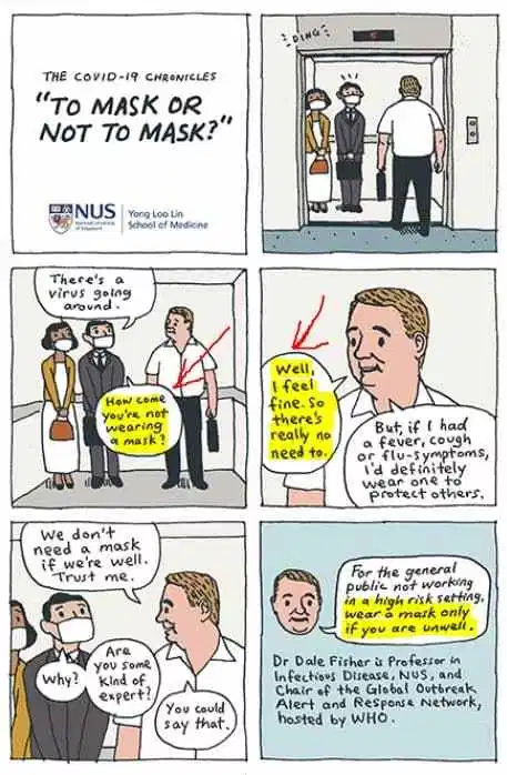 Globalbiosec's tweet image. This did not age well. In an elevator, too, jam packed like sardines with minimal ventilation.  #masks #distancing #asymptomaticinfection #COVID19  onlinecitizenasia.com/2020/04/09/for…