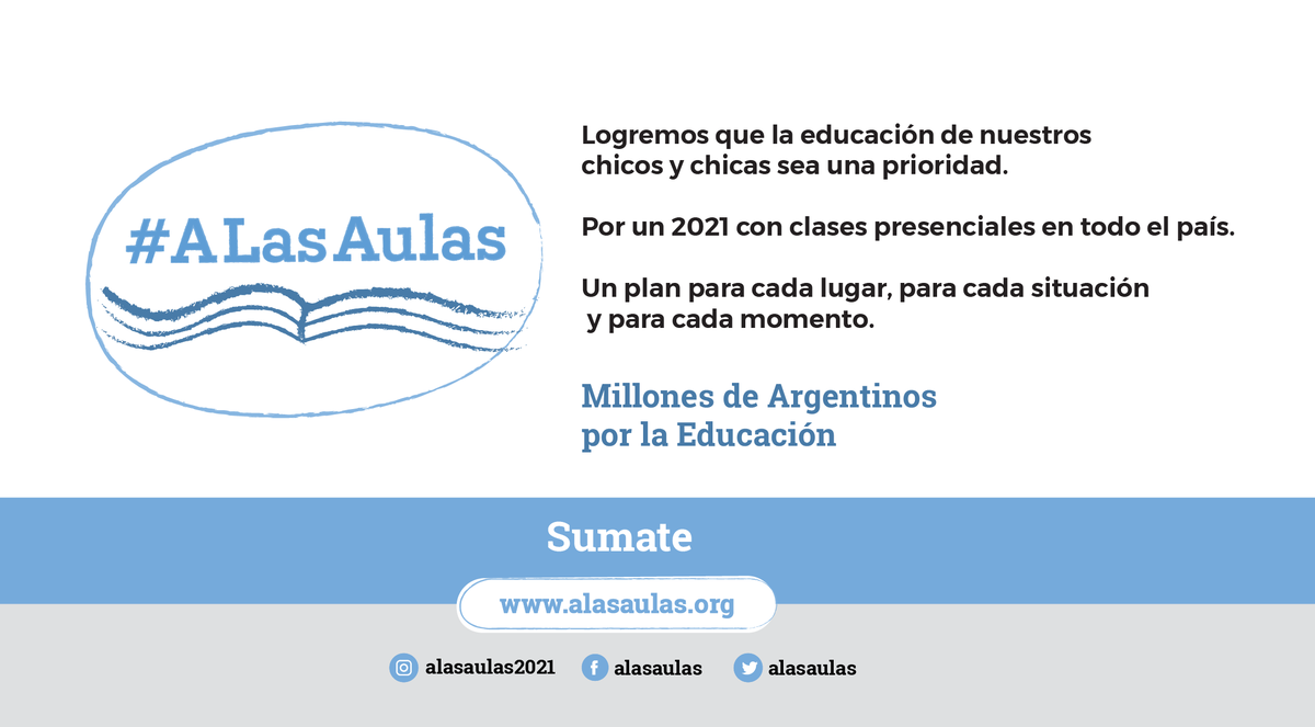 El 2020 fue uno de los años más difíciles para la educación y la pandemia demostró que la escuela es irremplazable. En 2021 tenemos que trabajar unidos para que sea una prioridad y la presencialidad una guía, donde y cuando se pueda 👇