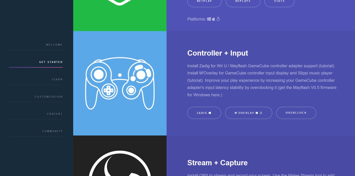 davidvkimball's tweet photo. https://t.co/QT5yVTA2bs update:
- Split out "More Resources" into categories.
- Moved the GCC Adapter Overclocking guide to the Controller + Input section of Get Started.
- Split out 20XX and @UnclePunch_'s Training Mode and added @TSM_Leffen's tutorial.
#MeleeWeek. #FreeMelee https://t.co/W11kUy0ESQ