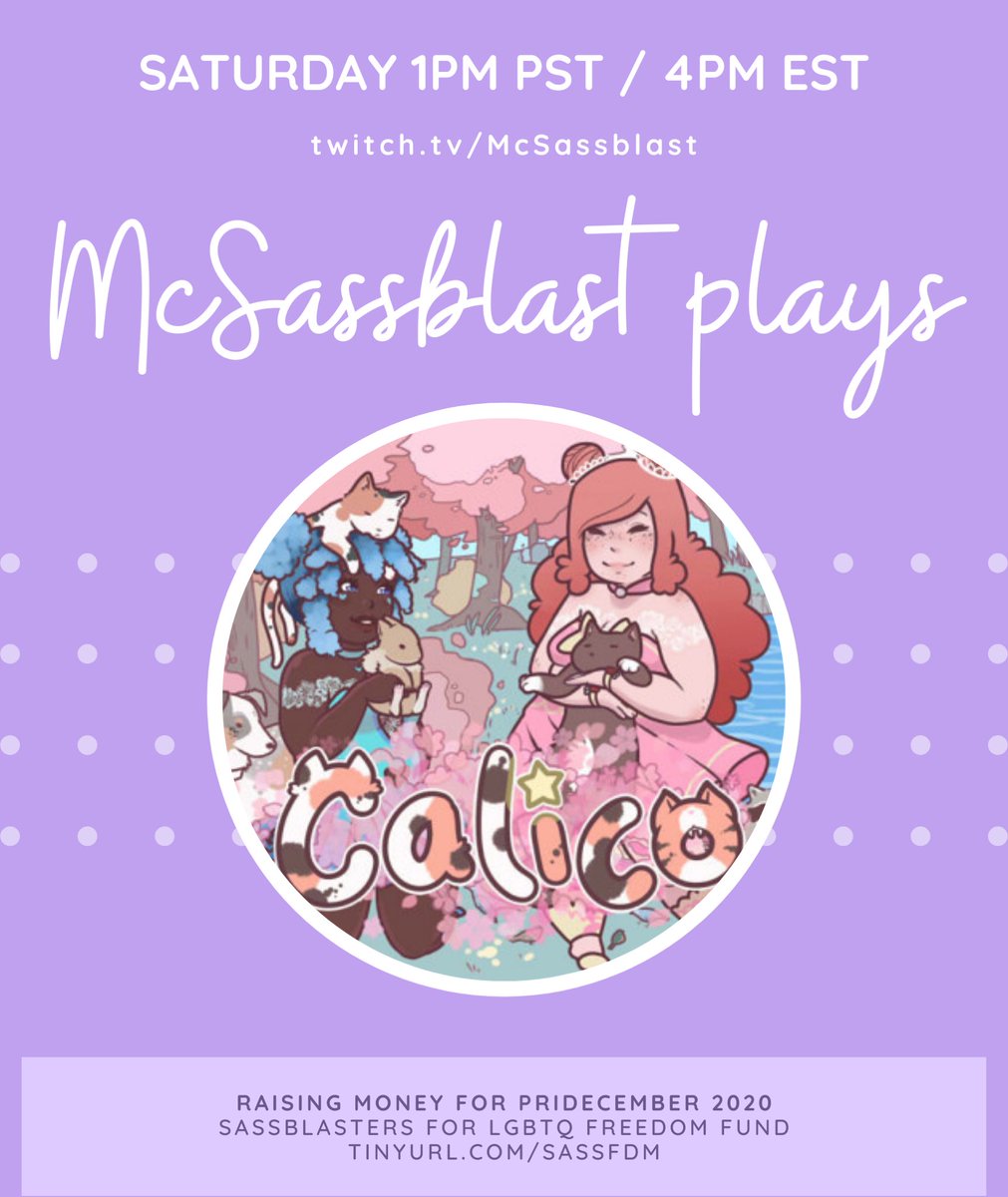 McSassblast's tweet photo. Today we’re starting a new game to continue to raise some dough for #PriDecember! 

We’re at $502.38/$999 — thank you to all who have contributed so far ❤️ stop by for cat cafes and thicc girls https://t.co/vZoZ5RJ5EJ https://t.co/9CLdYPvTui