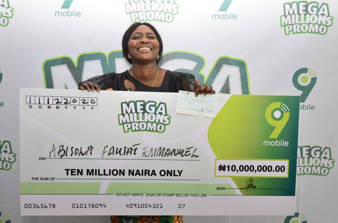 bervelynnnn's tweet photo. 9mobile Mega Millions promo ends in style! Over 4,000 smartphones won, and 90 millionaires made with lots of bonus airtime and data. Meet some of the new millionaires here. #9mobileMegaPromo https://t.co/0WN7bMsg87