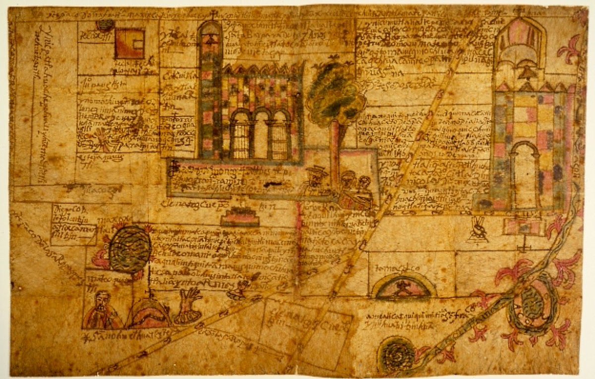 84. Mexican Codex MapThis map represents an area of TlaxcalaTheir residents bitterly resented Aztec ruleWhich might explain why so many families on the map show marriages between Spanish settlers and native aristocrats