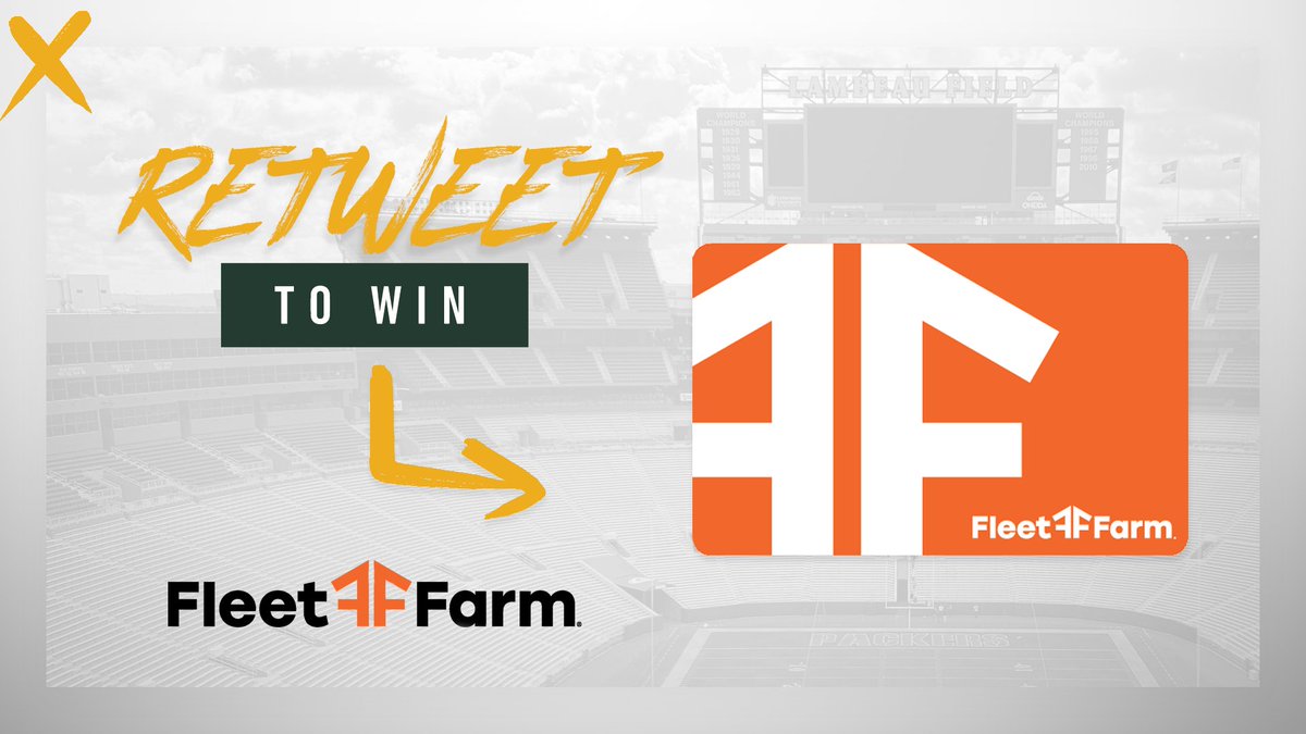 packers's tweet photo. Week 15 gameday giveaway! 

🚨 RETWEET + follow us for a chance to win a Fleet Farm gift card 🚨

#GoPackGo https://t.co/ETX5M6p2af