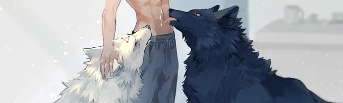 伏黒と玉犬もっと描きたい 