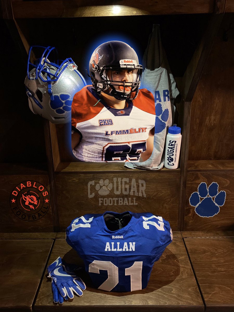 Football: ⚪️🔵 2021 Recruitment 💥 Nathaniel Allan Welcome to the Cougar Family! ℹ️ Les Diablos de La Prairie ✅ 5'11' 220lbs 🏆 LFMM Championship 2019 ⭐ All Star LFMM 2019 #cougarpride #bleedblue #reload #colldiv1