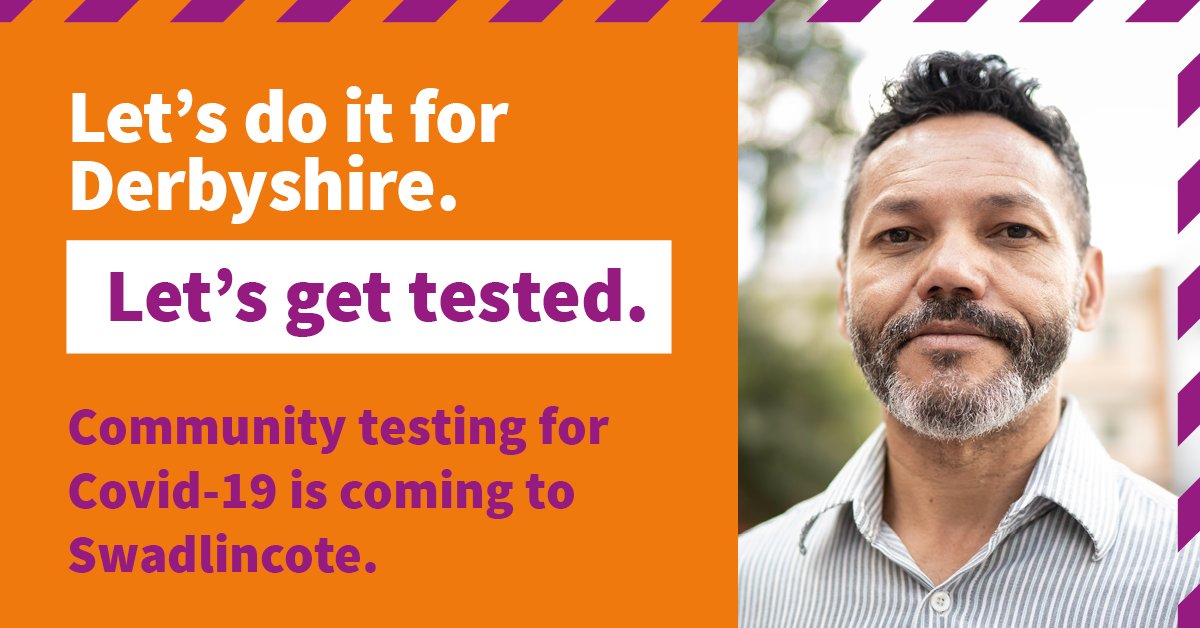 Derbyshirecc's tweet photo. Do you live in #Swadlincote? We’d like to invite you for a coronavirus test as part of our community testing programme. First testing centre opens in Swadlincote on Monday 21 Dec.  More info here. https://t.co/Hy4eOeZbn5 https://t.co/olj4T5VtWw