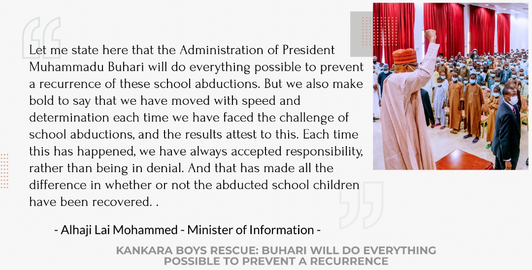 'And we hope those who have started trading and politicking with the hashtag 'BringBackOurBoys' can now go home, as our boys have been brought back, even before their dubious campaign could take off'

This is the Lai Mohammed i know 👌