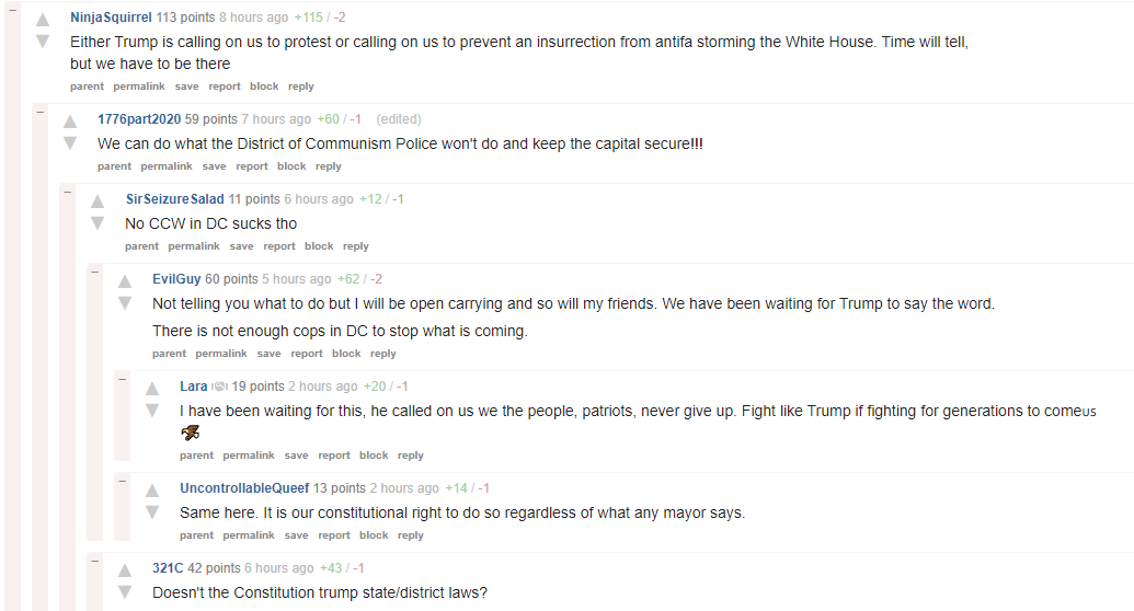Trump supporters are planning on being heavily armed in DC on Jan 6, to "arrest" Congressmen who accept Biden's victory or just to intimidate.