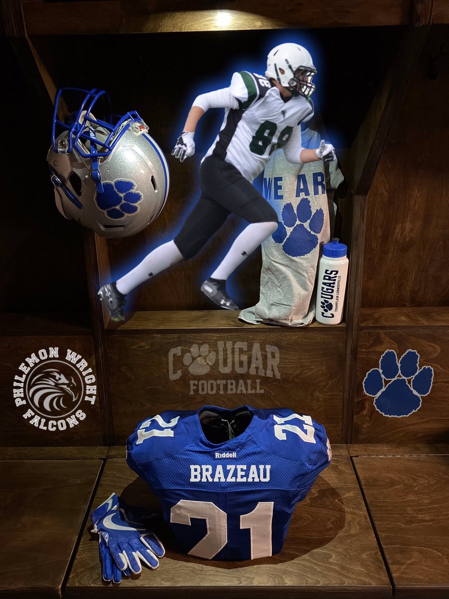 Football: ⚪️🔵 2021 Recruitment 💥 Tommy Brazeau Welcome to the Cougar Family! ℹ️ Philemon Wright Falcons ✅ 6'5' 220lbs 🏆 Championship juvénile 2019 D3 #cougarpride #bleedblue #reload #colldiv1