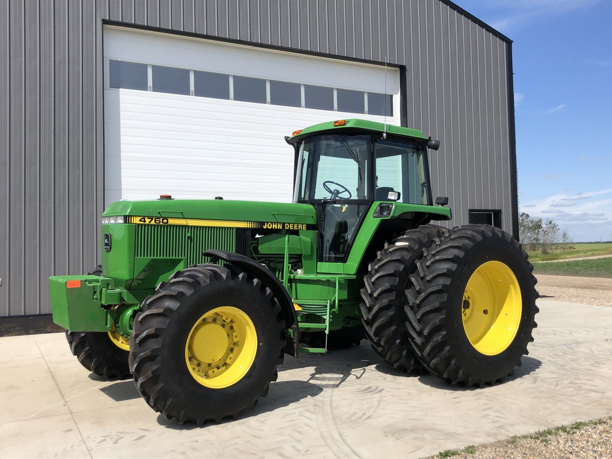 1992 JD 4760 w/ 3.6 actual original hours, plastic still on seat, selling on Saskatchewan auction featured on latest episode of Machinery Pete TV show, amazing story behind it...watch here: machinerypete.com/media_posts/ma…

<a href="/RitchieBros/">Ritchie Bros.</a>  @RitchieBrosAg
