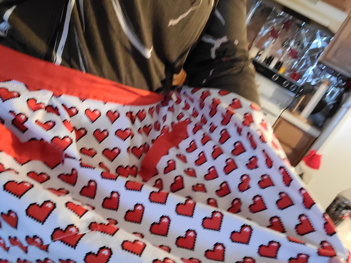 KarenPilarski's tweet photo. My mom is making me wear an apron. #susieHomeMaker https://t.co/eI8erRwc32