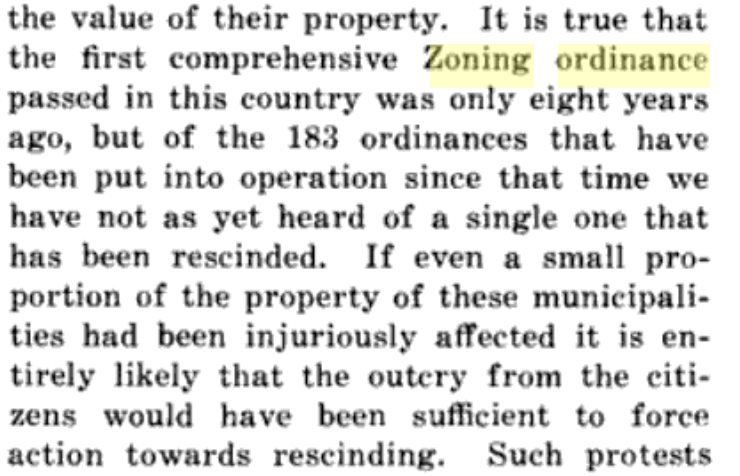 Third, if zoning was so bad one of the 183 communities would have rescinded it in its "only eight years" history, but no one has.  https://en.wikipedia.org/wiki/Sunk_cost#Fallacy_effect