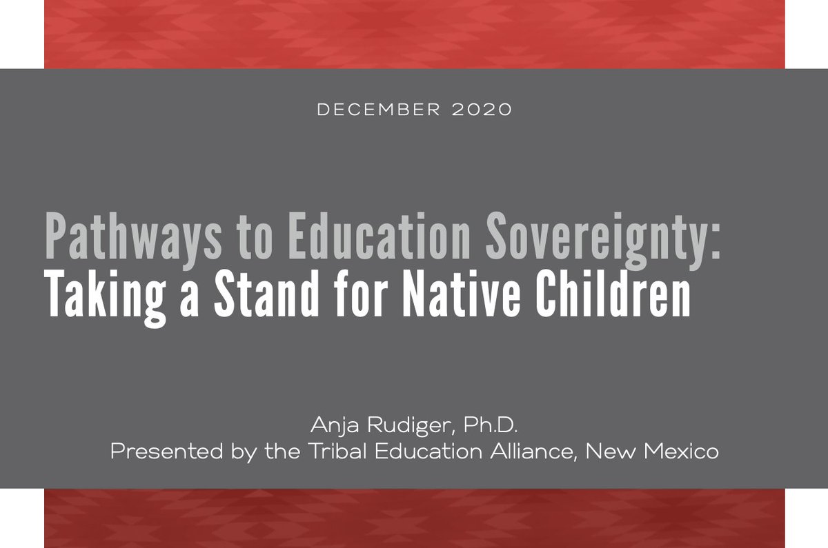 NEW: A report released this week called Pathways to Education Sovereignty is the product of Indigenous educators, experts & students sharing their life experiences & struggle navigating through an education system designed for them by others.  https://nabpi.unm.edu/assets/documents/tea-full-report_12-14-20.pdf  #nmleg  #nmpol