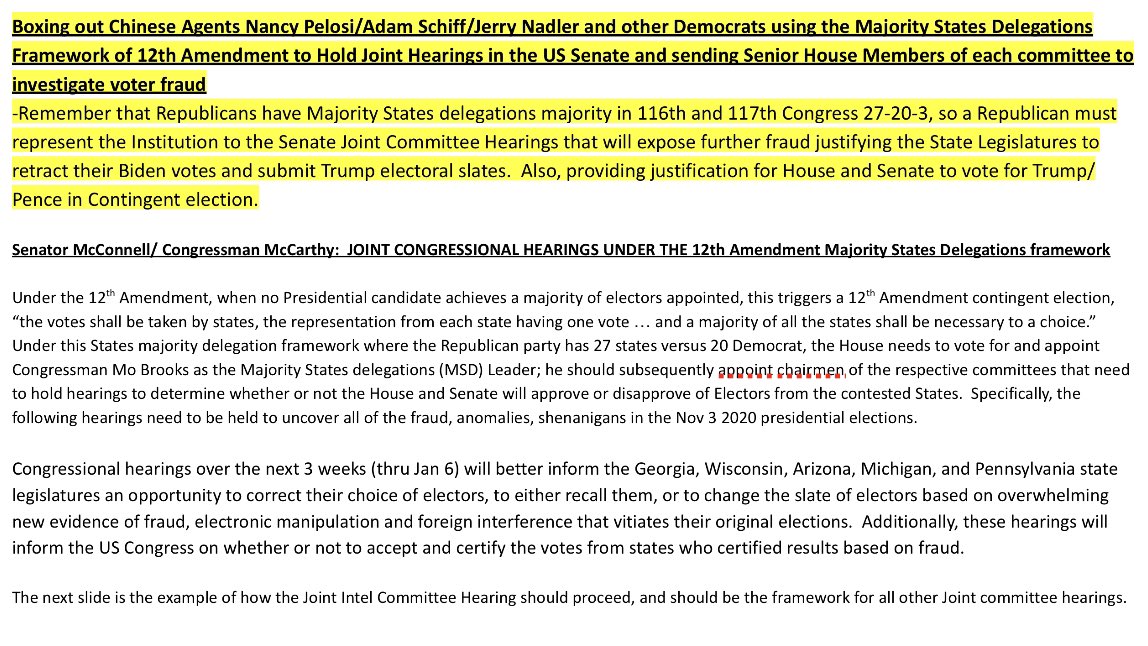 2. Request entire US Senate to host Joint Session of Congress 12/19-1/6 for at a minimum the following committees to investigate all foreign involvement of US persons in the subversion of US Critical infrastructure:Financial ServicesIntelForeign RelJudiciaryHomeland Security