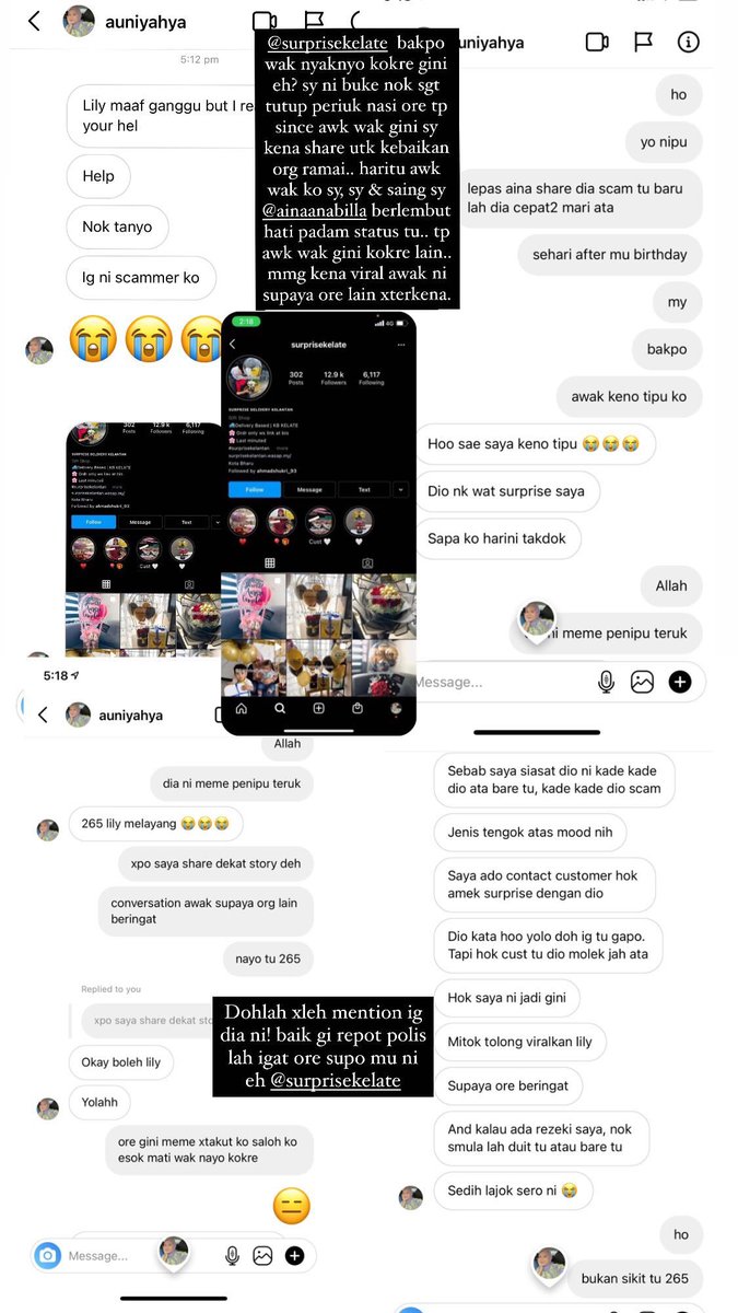 LilyBrahim's tweet photo. @sofyank96 ye saya pun pernah kena haritu tp nasib baik hari kedua dia dtg juga send barang tp ada followers mengadu kena tipu https://t.co/75jNMlSDem