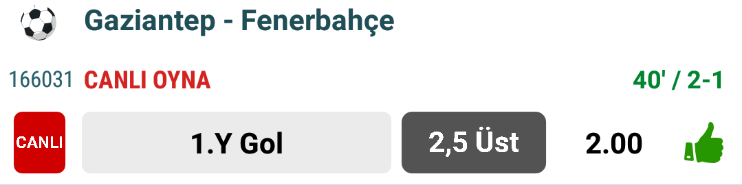 BahisYasal's tweet photo. Fener maçının 2.5 üstü kazandı #won  🔥⚽⚽⚽🔥
Canlıdan da iy 2.5 üst kazandı
Takip >> @BahisYasal 🔥⚽

#iddaa #misli #bilyoner  #nesine #tuttur #bahis #CanlıBahis #iddaatahmin #canlıiddaa #canli #kupon #Bitcoin #cumartesi #Exxen #Konusanlar #fenerinmacivar #GFKvFB https://t.co/NnD45wPX9a