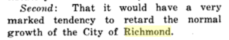All right, proved. Next argument to dispose with: banning many uses for city land and restricting others will "retard the normal growth"