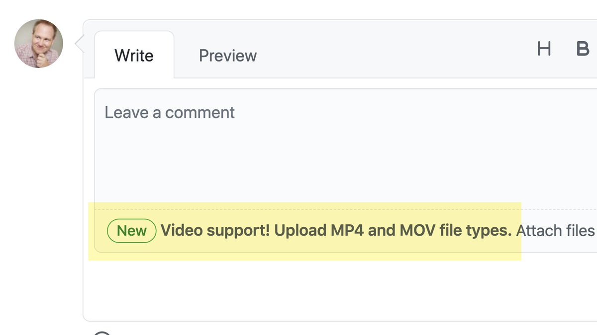 reinink's tweet image. Nice @github improvement—you can now upload MP4 and MOV files. No more fighting with GIFs. 🙌