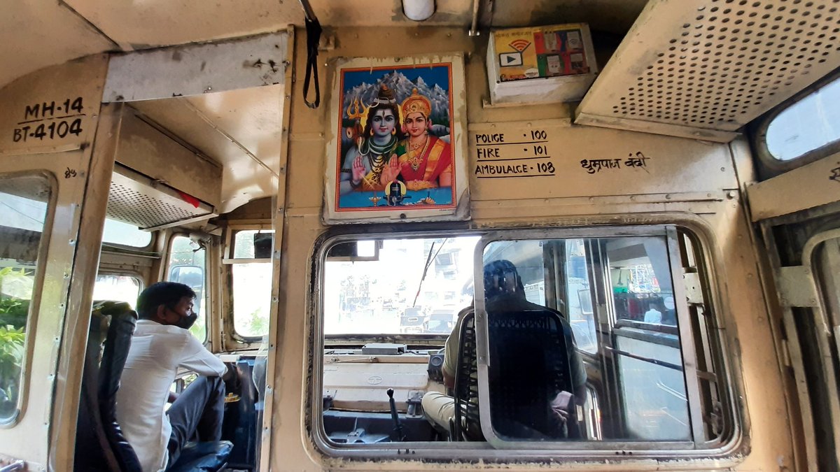 This was difference between #MSRTC bus and #BEST bus, you always see god photo in every MSRTC bus.....
.
📷 @satejss
.
#satejshinde #msrtc #msrtc #stbus #lalpari #MumbaiTransport #Mumbai #dailylife