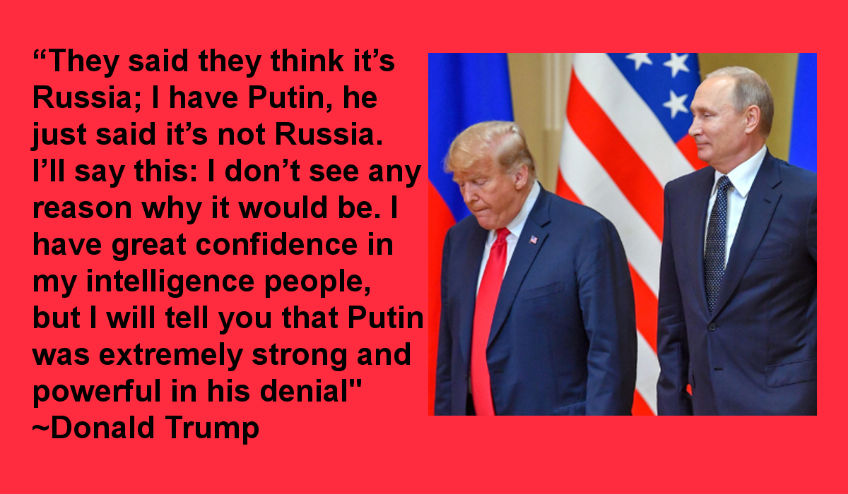 ZhiZhuWeb's tweet image. I predicted that if Trump said anything about the #RussianHack, that he would try to find someway to excuse Russia/Putin.

Remember Helsinki?

Trump will always defend Putin, instead of defending America from Putin.

I wonder why?

#PutinsPuppet 
#PutinsPiglet