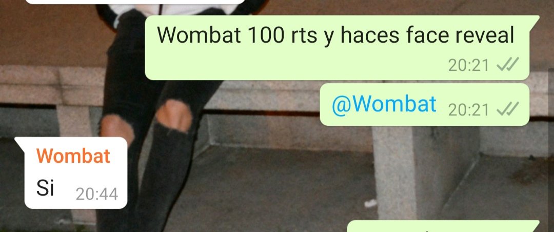 MuyoBS's tweet photo. Simplemente daos un rt y el manco de wombat enseña su cara https://t.co/c5jBdtmpWK