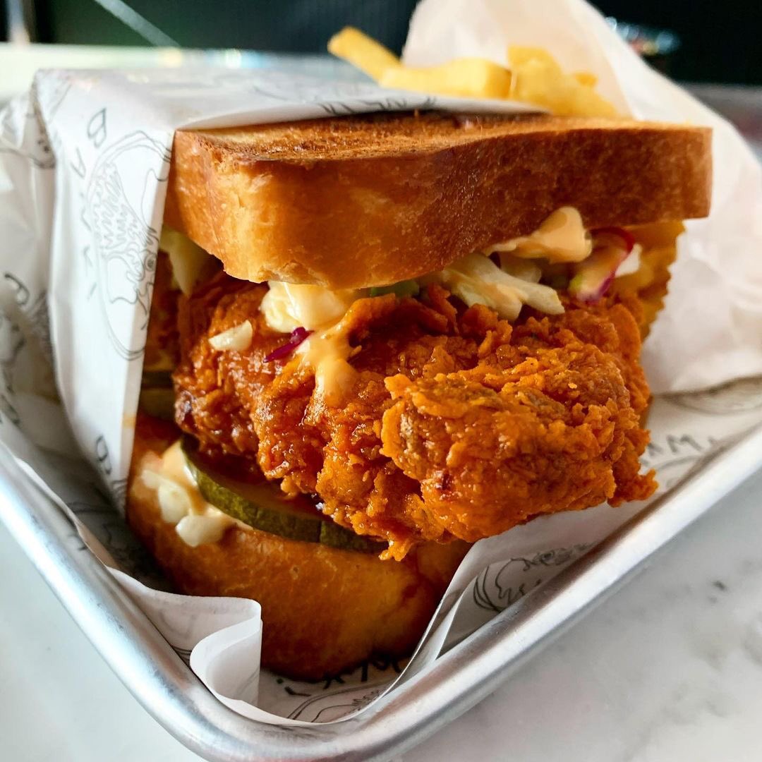 Nashville Fried Chicken Sandwich from IG: <a href="/bawkchicken/">bawkchicken</a> 
.
#EatingNorCal #nashvillefriedchicken #friedchicken #friedchickensandwich #sacramento #eatlocal