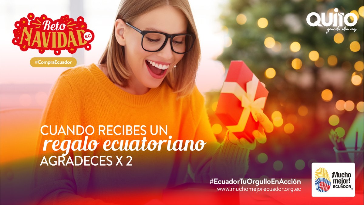 DesarrolloQuito's tweet photo. Cuando recibes 1 regalo ecuatoriano agradeces por 2:
Agradeces por el cariño del detalle que recibiste y agradeces por que los ecuatorianos prefieren y valoran cada día más lo nuestro! @Ecuador_calidad
#CompraEcuador #MuchoMejorEcuador #EcuadorTuOrgulloEnAcción #EscogeLaHuella https://t.co/Tbkt63V1iZ