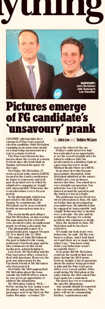 Fine Gael Senator  @John_McGahon